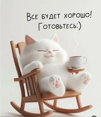 Открытка «С добрым утром»: С добрым утром! Все будет хорошо, готовьтесь!. Тэги: хорошего дня, кот, животное, пожелание…