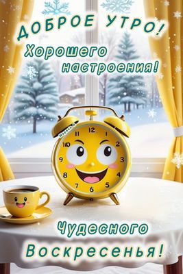 Открытка «С добрым утром»: Доброе утро и чудесное Воскресенье!. Тэги: пожелание, позитивная, хорошего дня, отличное н…