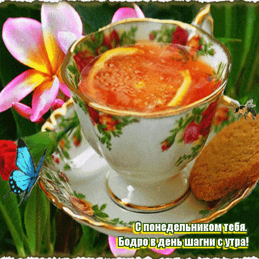 Открытка «С добрым утром»: С добрым утром в понедельник! Бодрого начала недели. Тэги: С добрым утром в понедельник…