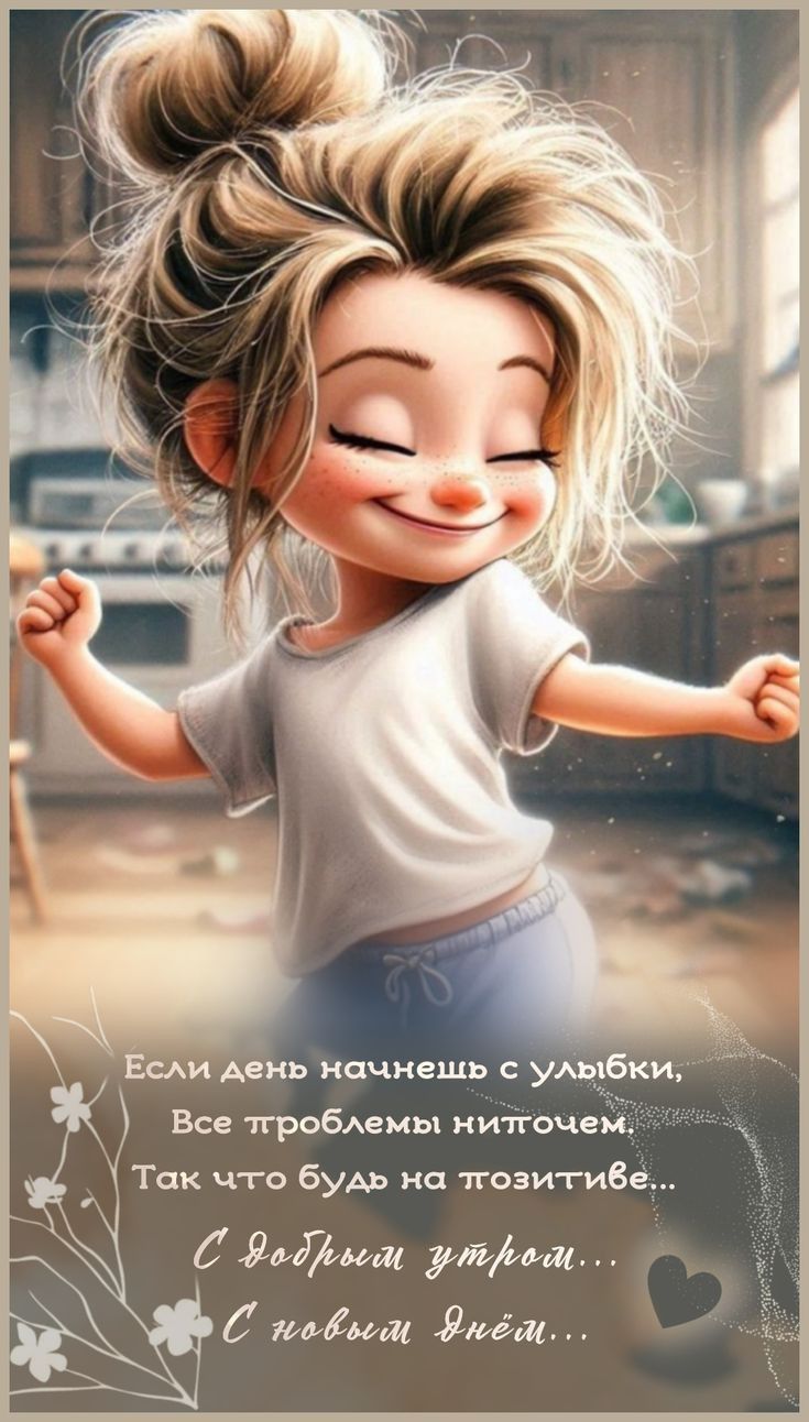 Открытка «С добрым утром»: Позитивное утро: улыбнись новому дню!. Тэги: пожелание, позитивная, хорошего дня, отличное…