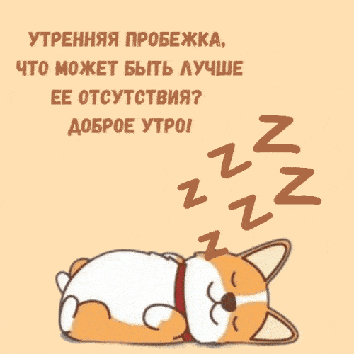 Открытка «С добрым утром»: С добрым утром! Сон вместо утренней пробежки. Тэги: С добрым утром, для поднятия настроени…