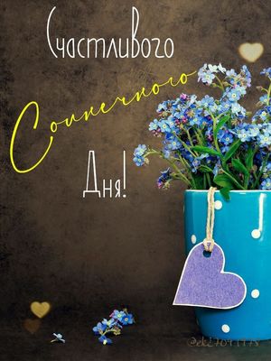 Открытка «Пожелание»: Счастливого солнечного дня: нежность незабудок. Тэги: позитивная, хорошего дня, отличное настро…