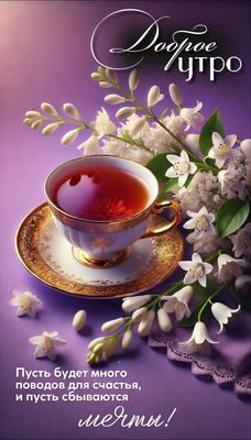 Открытка «С добрым утром»: Доброе утро и пусть сбываются мечты!. Тэги: хорошего дня, пожелание, позитивная, утро…
