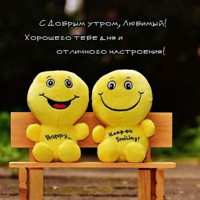 Открытка «С добрым утром»: С добрым утром, любимый! Отличного настроения!. Тэги: хорошего дня, пожелание, позитивная…