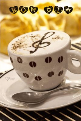 Открытка «С добрым утром»: Бодрое утро с музыкальной ноткой кофе. Тэги: пожелание, позитивная, отличное настроение…