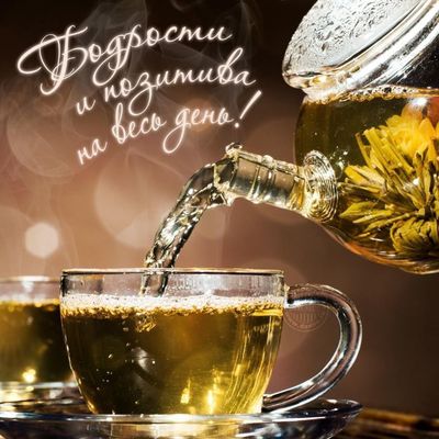 Открытка «С добрым утром»: Чашка бодрости и позитива на весь день!. Тэги: пожелание, позитивная, утро, красивая…