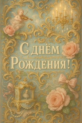 Открытка «С добрым утром»: С Днём Рождения! Нежная открытка с ангелом и розами. Тэги: с днем рождения, пожелание…
