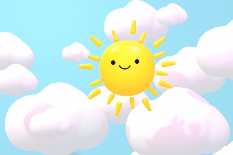 Открытка «С добрым утром»: Улыбчивое солнце для доброго утра. Тэги: Добрый день, С добрым утром и хорошего дня!…