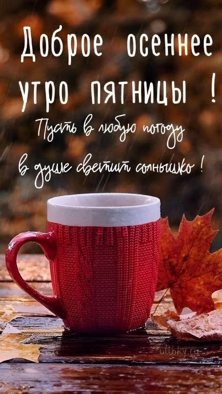 Открытка «С добрым утром»: Доброе осеннее утро пятницы: пусть светит солнышко!. Тэги: хорошего дня, пожелание, позити…