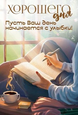 Открытка «Хорошего дня»: Уютное утро: пусть день начинается с улыбки!. Тэги: Добрый день, Добрый день и добрые пожела…