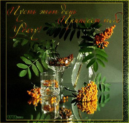 Открытка «Добрый день»: Осеннее утро: Пусть день принесет удачу!. Тэги: Добрый день и добрые пожелания, Добрый день…