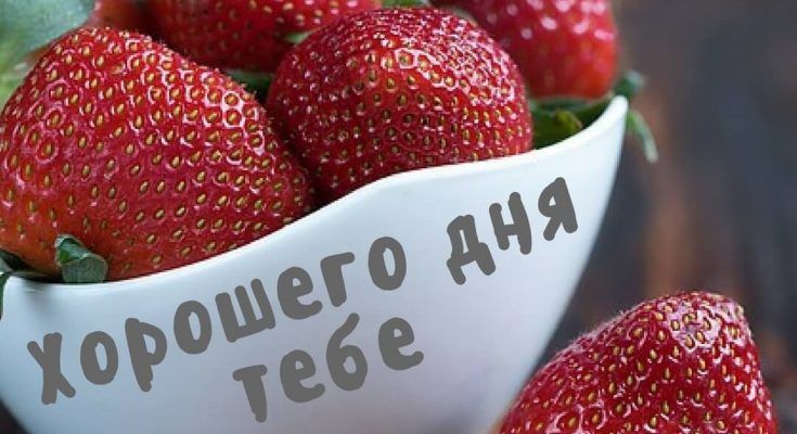 Открытка «Хорошего дня»: Клубничная свежесть для отличного дня!. Тэги: Добрый день, сочный, Добрый день и добрые поже…