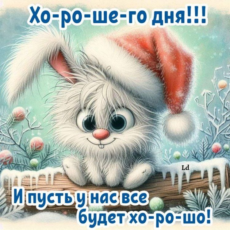 Открытка «Животное»: Хорошего дня! Пусть будет все хорошо!. Тэги: пожелание, прикольная, улыбка, шапка, красивая…