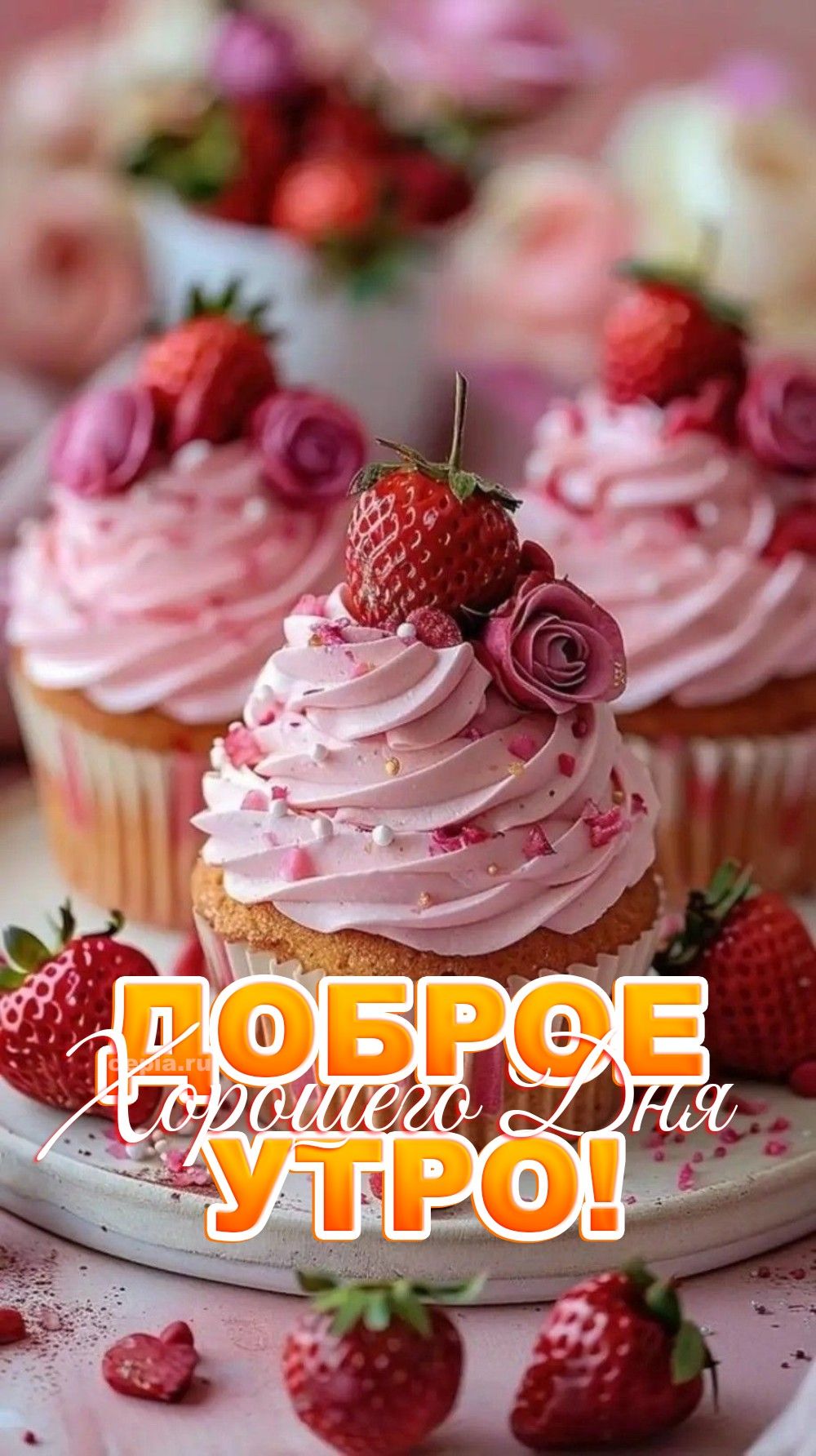 Открытка «С добрым утром»: Доброе утро! Нежная открытка для хорошего дня. Тэги: Хорошего дня, С добрым утром, женщине…