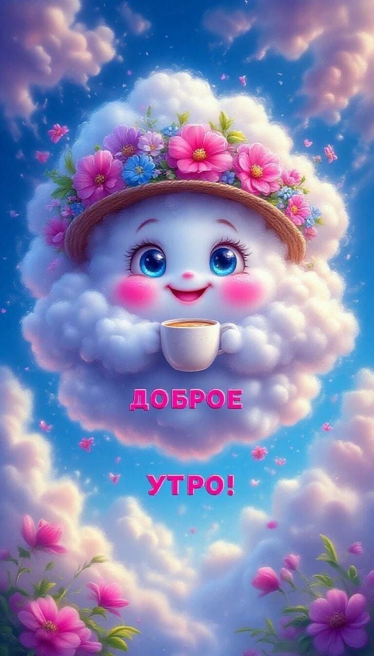 Открытка «С добрым утром»: Доброе утро! Милая открытка с улыбкой и кофе. Тэги: С добрым, милым утром, С добрым…