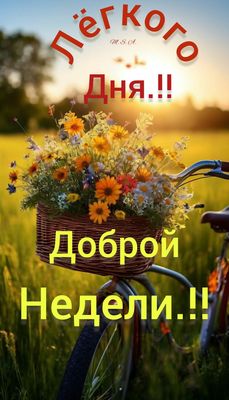 Открытка «Пожелание»: Лёгкого Дня и Доброй Недели! Пожелание дня. Тэги: красивая, позитив, хорошее настроение, цветок…