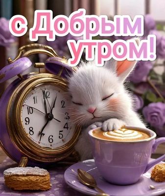 Открытка «С добрым утром»: Доброе утро: милая открытка с котенком и кофе. Тэги: С добрым, милым утром, С добрым утром…