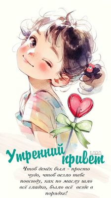 Открытка «Пожелание»: Утренний привет! Пожелание отличного дня. Тэги: улыбка, утро, красивая, позитив, хорошее настро…