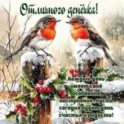 Открытка «Животное»: Отличного дня! Зимнее пожелание счастья и радости. Тэги: пожелание, друг, подруга, красивая…