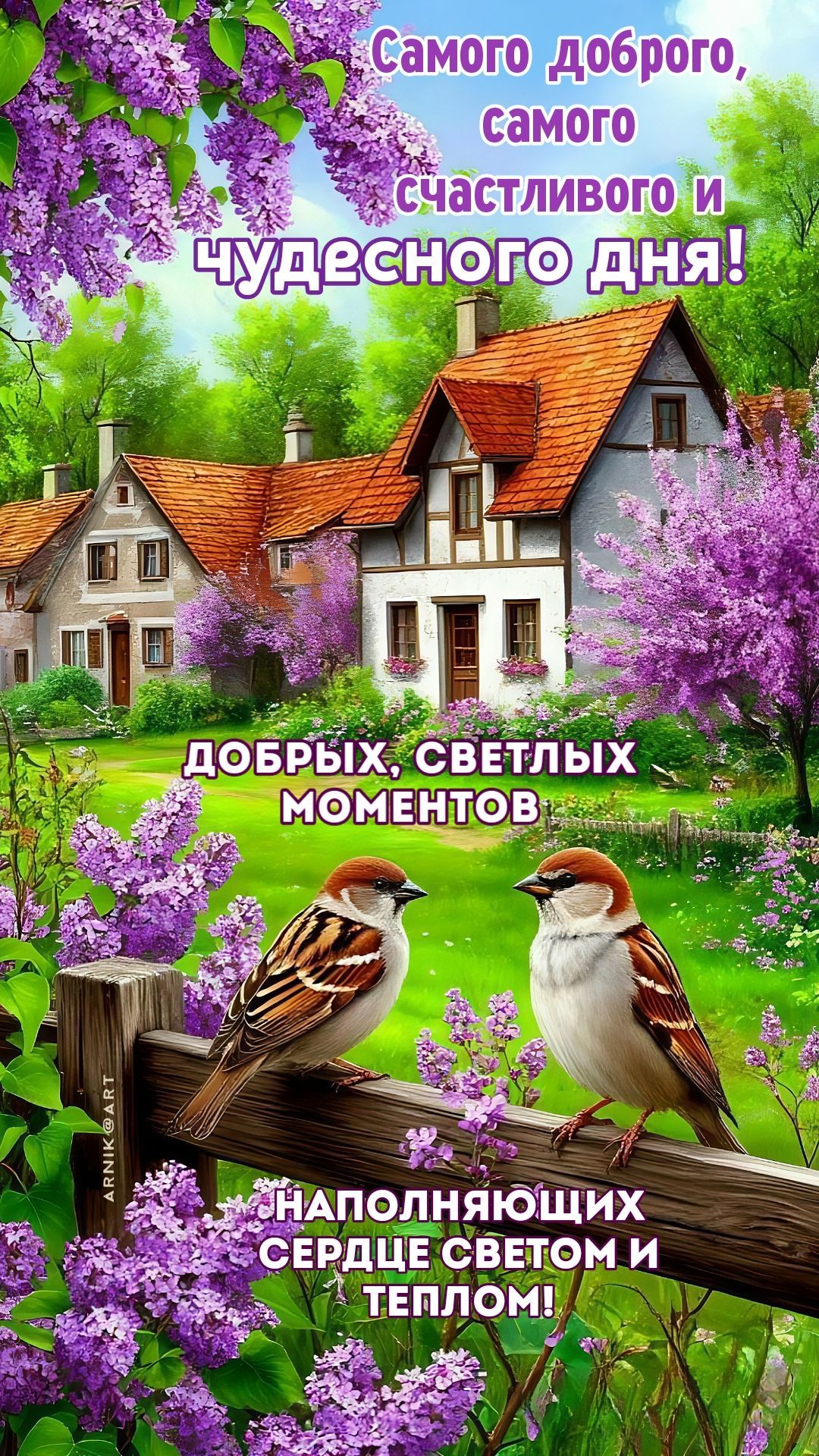 Открытка «Пожелание»: Самого доброго и счастливого дня!. Тэги: красивая, радость, добрый день, сердце, тепло, настрое…
