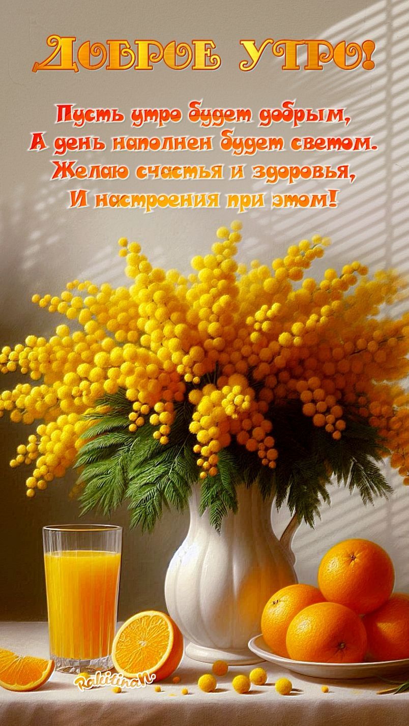 Открытка «Пожелание»: Доброе утро! Пожелание счастья и хорошего дня.. Тэги: утро, друг, подруга, мужчина, женщина…