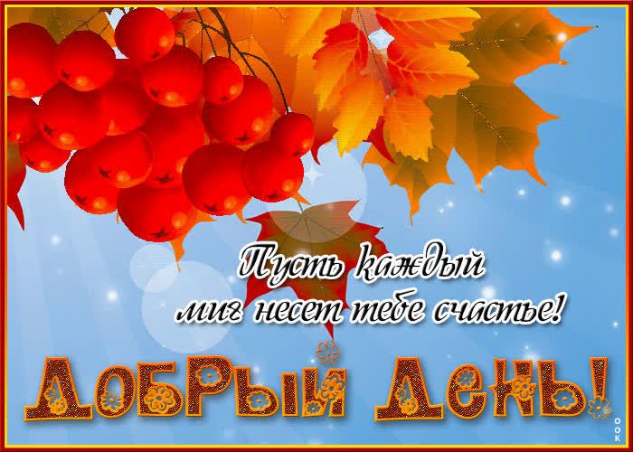 Открытка «Пожелание»: Добрый день! Пусть каждый миг несет тебе счастье!. Тэги: улыбка, красивая, позитив, радость…