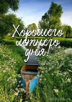 Открытка «Пожелание»: Хорошего летнего дня! Красивая летняя открытка. Тэги: радость, цветок, настроение, лето, дерево…