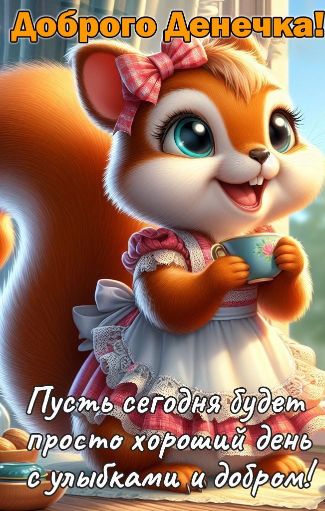 Открытка «Пожелание»: Пожелание Доброго Денечка с улыбкой и позитивом. Тэги: улыбка, друг, подруга, красивая, позитив…