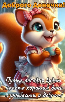 Открытка «Пожелание»: Пожелание Доброго Денечка с улыбкой и позитивом. Тэги: улыбка, друг, подруга, красивая, позитив…