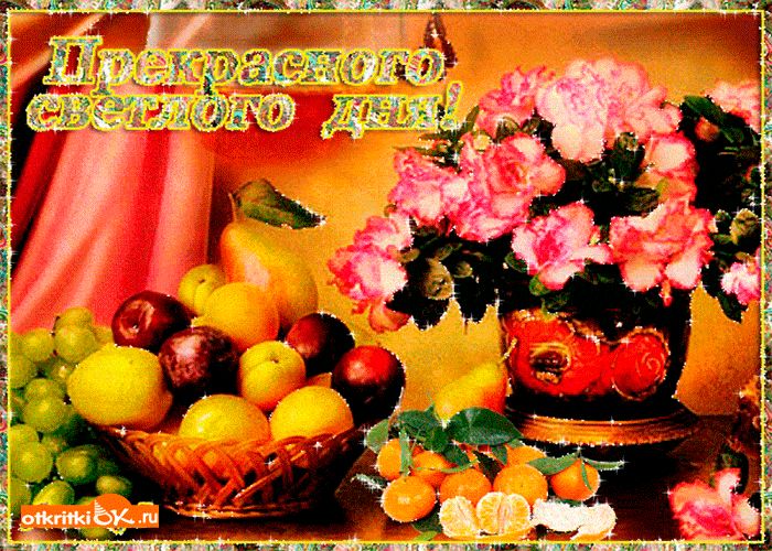 Открытка «Пожелание»: Прекрасного светлого дня! Красивое пожелание. Тэги: красивая, позитив, радость, цветок, мандарин…