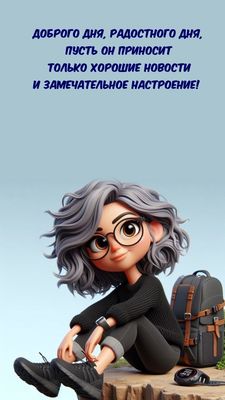 Открытка «Пожелание»: Доброго дня и прекрасного настроения!. Тэги: улыбка, женщина, красивая, позитив, радость…