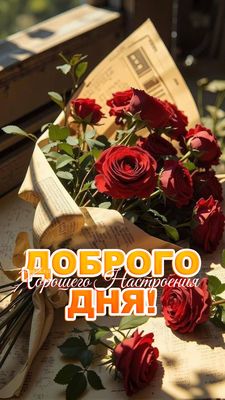 Открытка «Пожелание»: Открытка: Доброго дня и прекрасного настроения!. Тэги: улыбка, красивая, хорошее настроение…