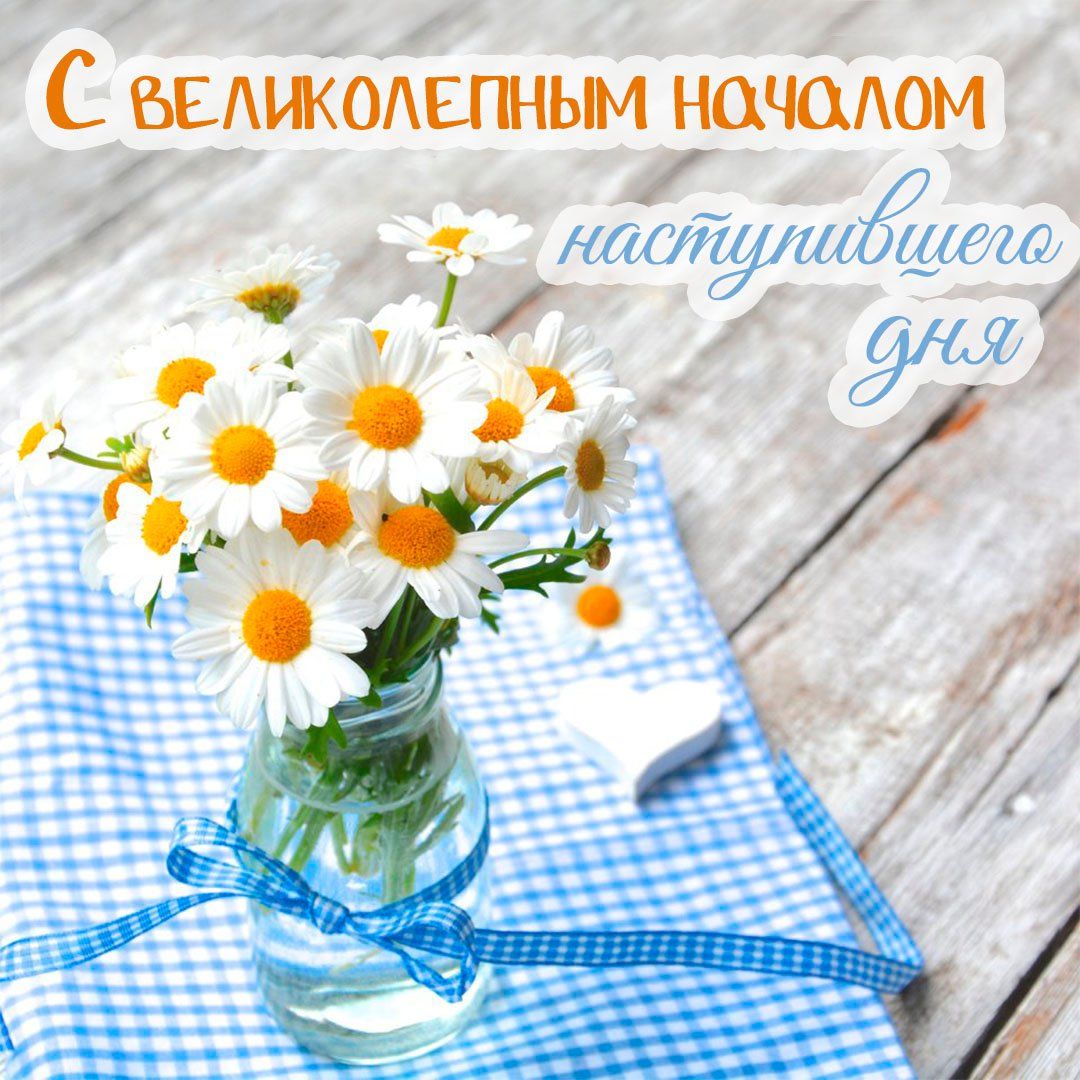 Открытка «Пожелание»: С великолепным началом дня! Прекрасное настроение.. Тэги: утро, красивая, позитив, радость…