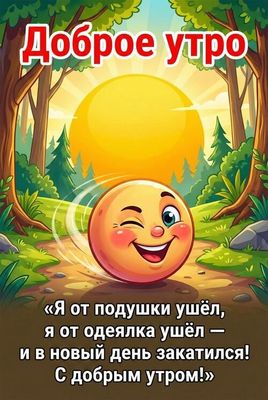 Открытка «Пожелание»: Доброе утро: яркое пожелание с позитивом. Тэги: прикольная, смешная, улыбка, утро, красивая…