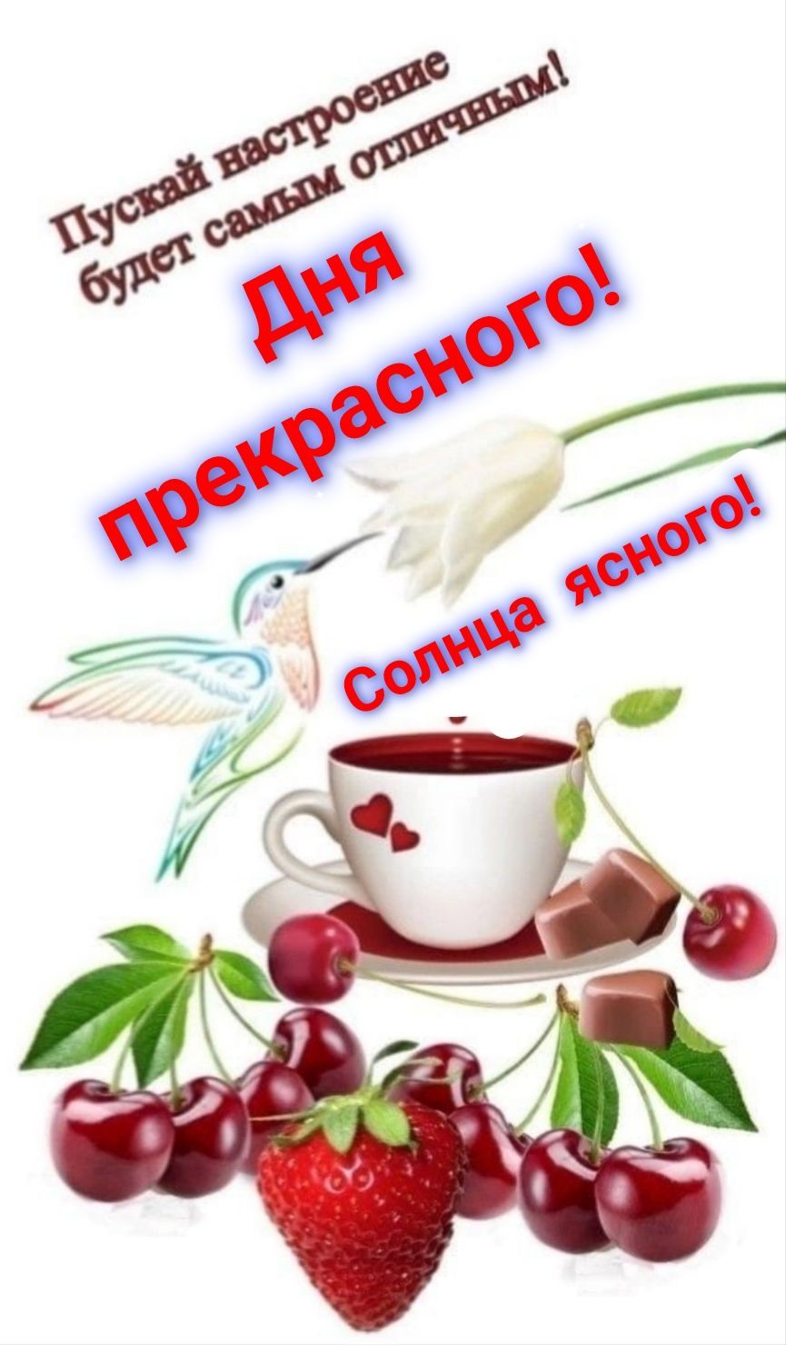 Открытка «Пожелание»: Отличного настроения и ясного солнца!. Тэги: улыбка, утро, красивая, позитив, радость, чашка…