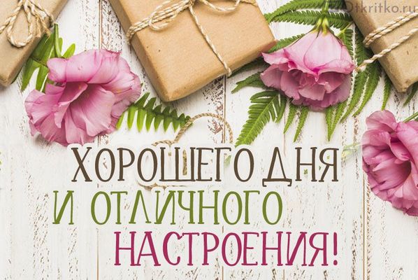 Открытка «Пожелание»: Пожелание хорошего дня и отличного настроения. Тэги: отличное настроение, улыбка, друг, подруга…