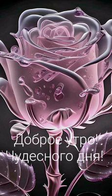 Открытка «Пожелание»: Доброе утро! Чудесного дня с красивой розой. Тэги: улыбка, красивая, позитив, радость, цветок…
