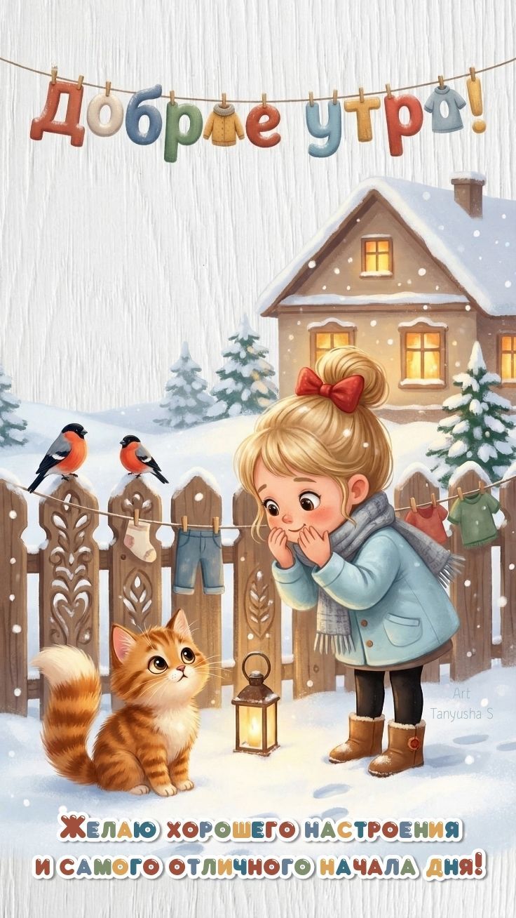 Открытка «Кот»: Доброе утро! Хорошего настроения и отличного дня!. Тэги: животное, пожелание, отличное настроение…