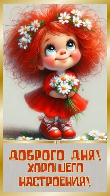 Открытка «Пожелание»: Доброго дня! Открытка с хорошим настроением. Тэги: улыбка, красивая, позитив, хорошее настроение…