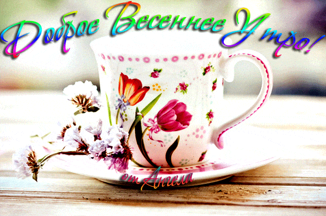 Открытка «Пожелание»: Доброе Весеннее Утро! Красивая открытка с цветами. Тэги: утро, красивая, позитив, радость…