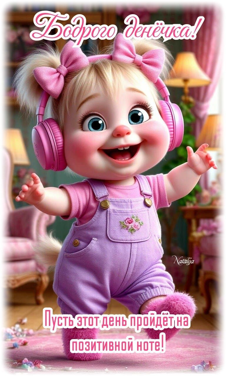 Открытка «Улыбка»: Доброго Денёчка! Позитив и улыбка девочки. Тэги: красивая, позитив, радость, добрый день, настроен…