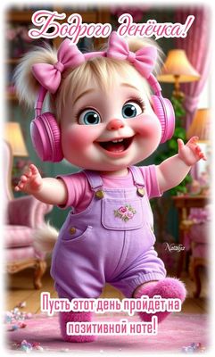 Открытка «Улыбка»: Доброго Денёчка! Позитив и улыбка девочки. Тэги: красивая, позитив, радость, добрый день, настроен…