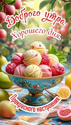 Открытка «Пожелание»: Доброго утра, хорошего дня и прекрасного настроения. Тэги: утро, красивая, позитив, радость…
