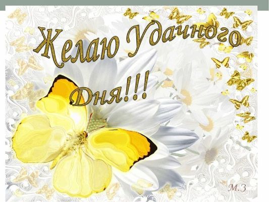 Открытка «Пожелание»: Открытка Желаю удачного дня! Красивая с бабочками и цветами. Тэги: красивая, позитив, радость…
