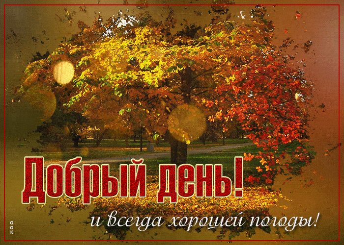 Открытка «Пожелание»: Добрый день! Осеннее пожелание хорошей погоды.. Тэги: красивая, позитив, хорошее настроение…