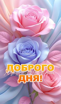 Открытка «Добрый день»: Доброго дня! Красивые розы для хорошего настроения. Тэги: Добрый день и добрые пожелания…