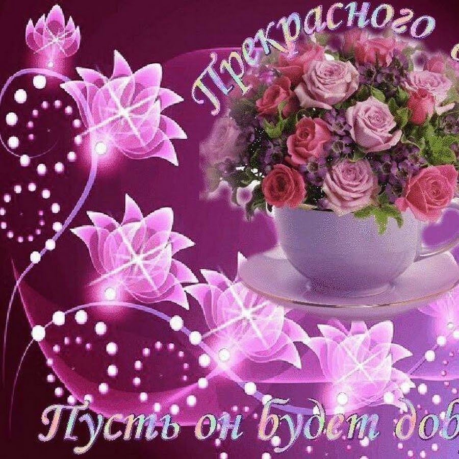 Открытка «Добрый день»: Прекрасного дня! Доброе пожелание с розами. Тэги: Добрый день и добрые пожелания, Добрый день…