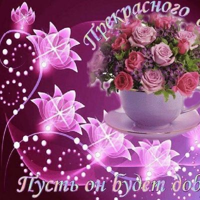 Открытка «Добрый день»: Прекрасного дня! Доброе пожелание с розами. Тэги: Добрый день и добрые пожелания, Добрый день…