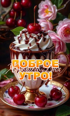 Открытка «Пожелание»: Доброе утро и хорошего дня! Прекрасное пожелание.. Тэги: улыбка, утро, красивая, кофе, позитив…