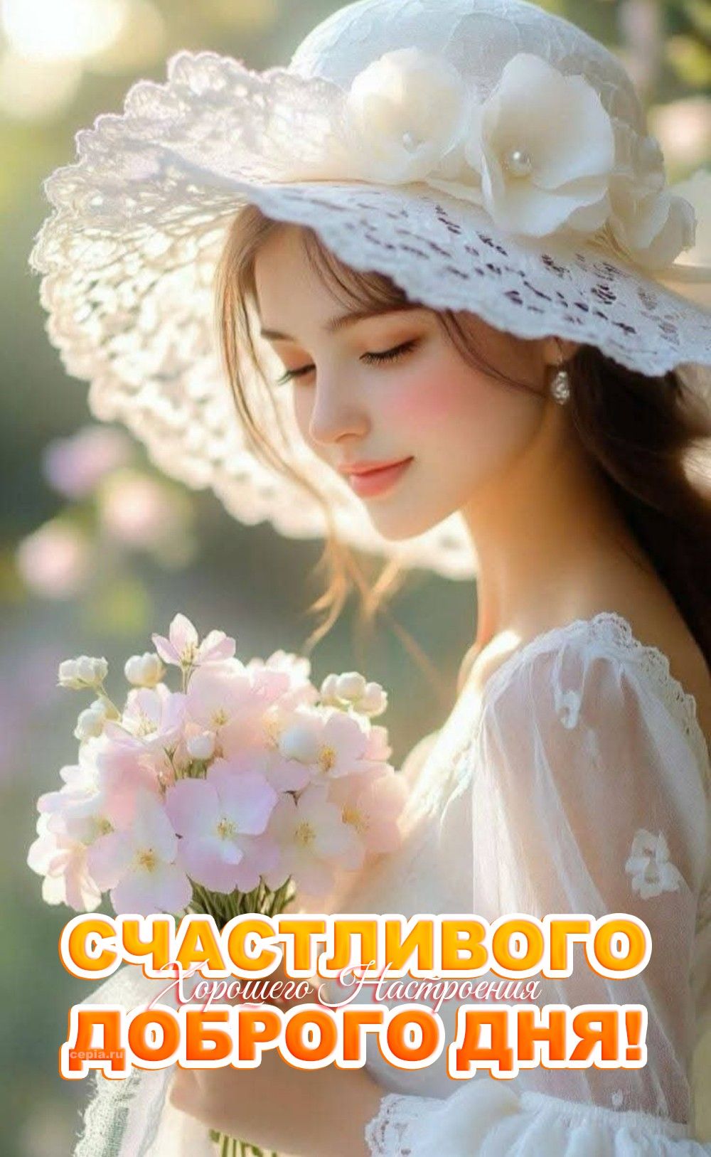 Открытка «Добрый день»: Красивая открытка: Счастливого дня, хорошего настроения!. Тэги: Добрый день и добрые пожелания…